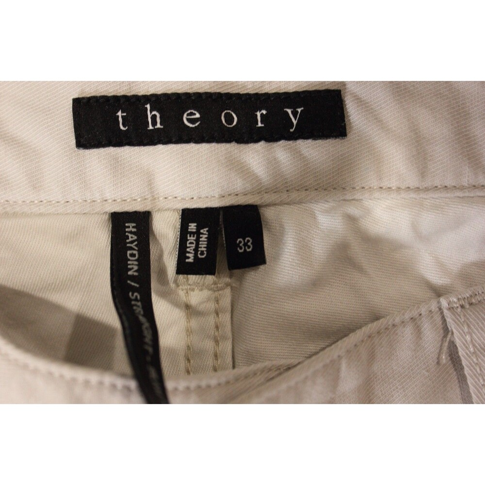 Theory Jeans Men's Haydin Straight Slim Fit Tan Solid 5-Pocket Linen Blend 33X30 - Picture 8 of 10
